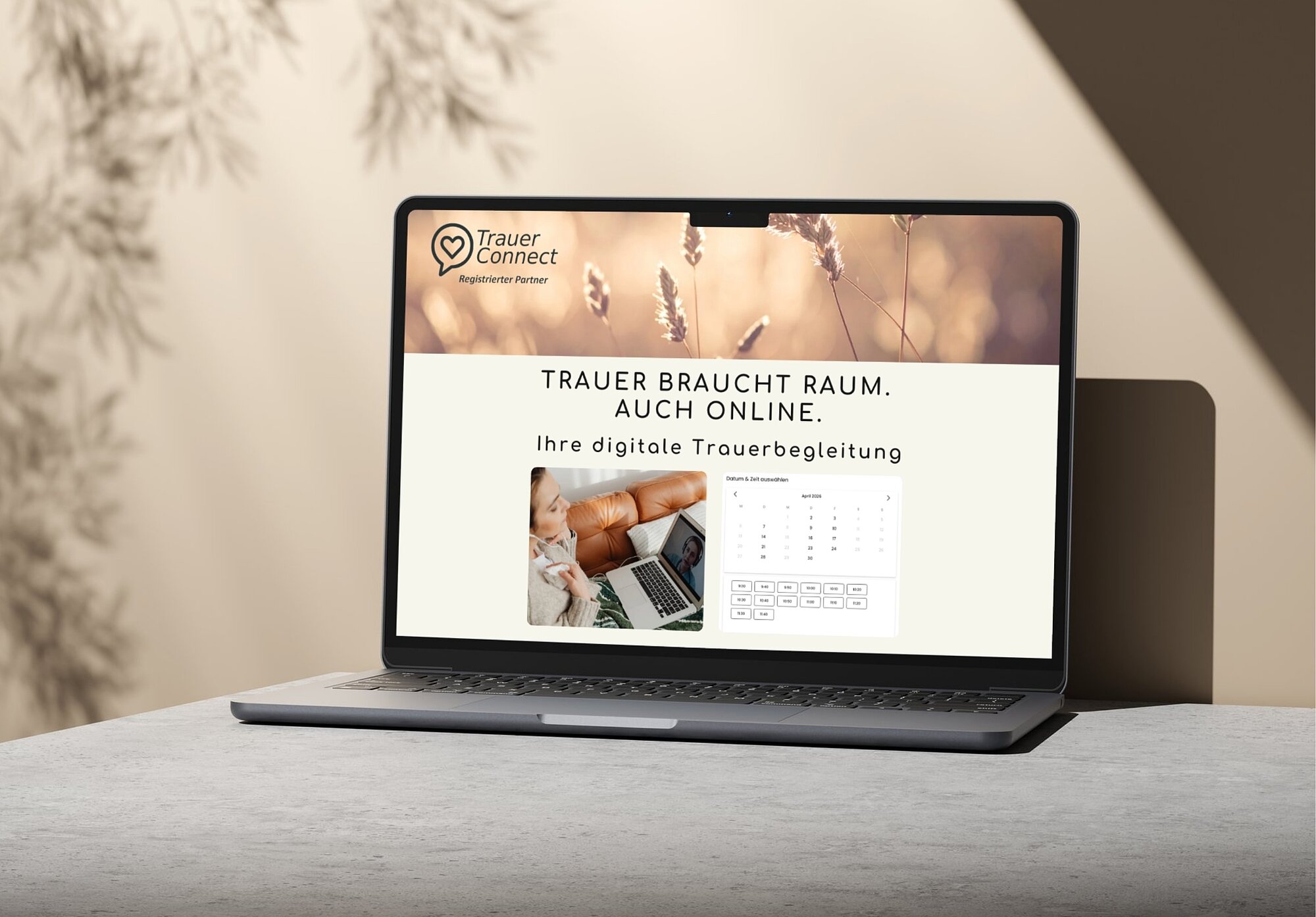 Laptop mit einer geöffneten Website.